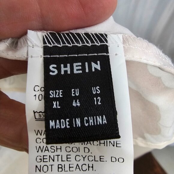 Cream Rust Floral Tank Choker Tie Neck Boho Oriental Festival XL - Picture 8 of 10